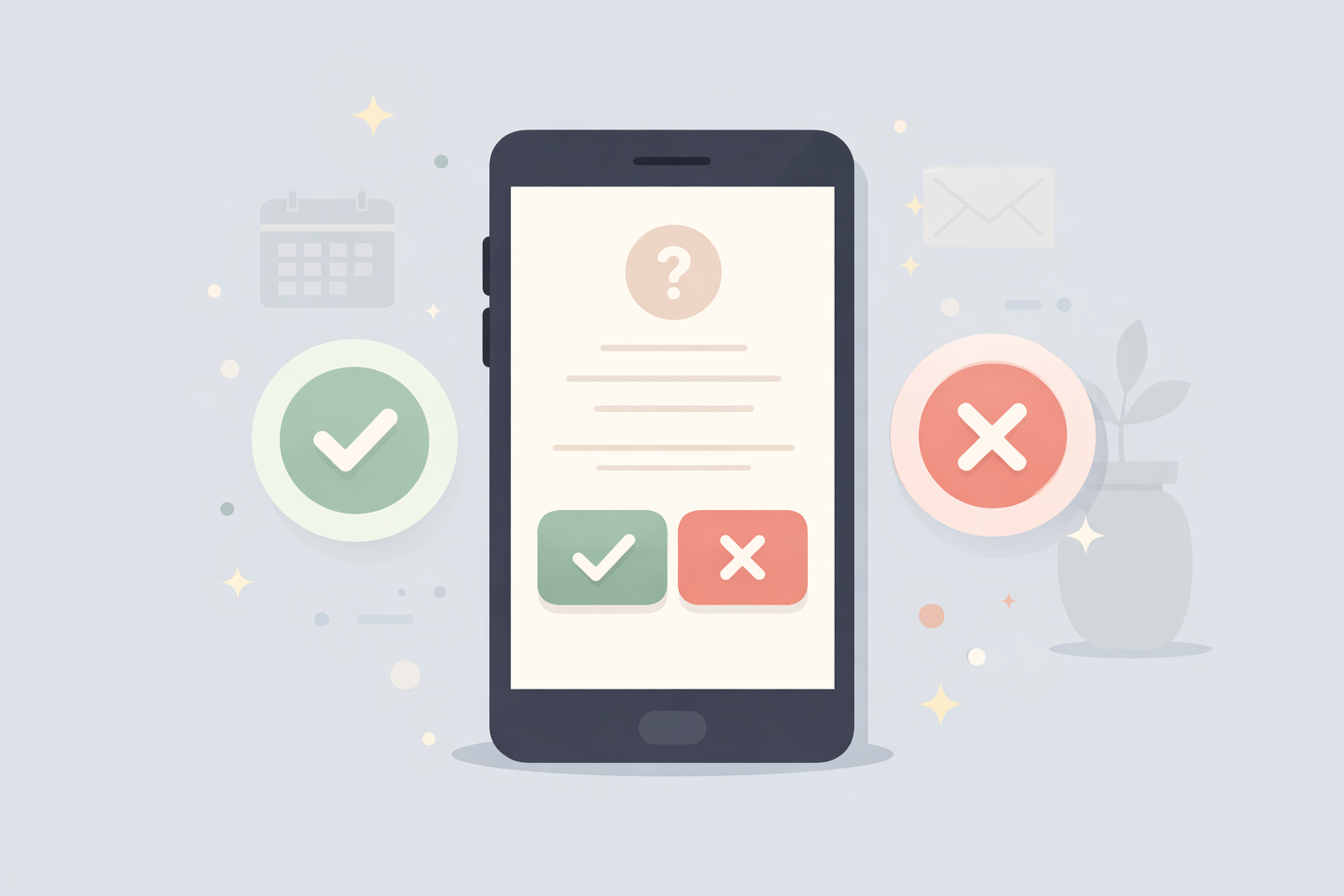 Confirmação de presença RSVP — sim e não em interface moderna